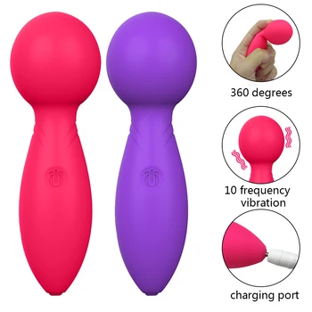 10 Dažnio Makšties Klitorio Stimuliatorius Mažų ir Nešiojamų Mini AV Stick G-spot Stiprus Masturbacija Dildo, Vibratoriai