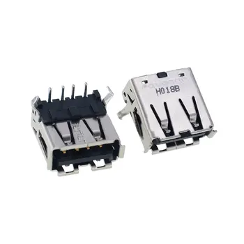 10VNT/DAUG UB11123-4K5-4F USB lizdas, sulenkta 90 laipsnių pin moterų vinilo