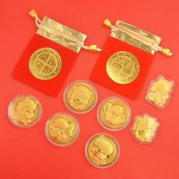 2023 Kinijos Triušis Kolekcines Monetas Pasisekė Dvylika Zodiako Aukso Monetos Derliaus Rinkimo Suvenyrų Naujųjų Metų Dekoratyvinis Dovanų