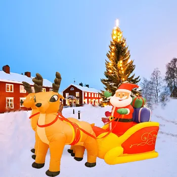 2023 NAUJAS Pripučiamas Kalėdų Senelis Briedžiai su LED Šviesos Kalėdų Dekoracijos, Lauko Sode Navidad Kalėdų Dovanos Žėrintis Žaislai