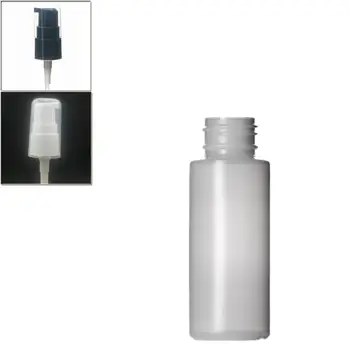 2oz/60ml natūralios spalvos HDPE cilindrų minkštas apvalus buteliukas su juoda/balta Valymo Siurbliai X5