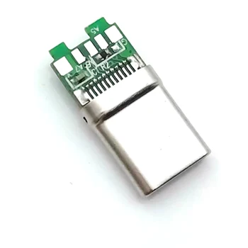 30pcs 8Pin USB 3.0 C Tipo su plokšte PD greito įkrovimo Jungtis vyrų Lizdas talpykla Per Skyles 8 Smeigtukai Paramos PCB Lenta