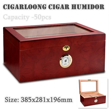 385x281x196mm Kedro Medienos Cigarų Humidoras Cool Kokybės Paprastos Konstrukcijos Mellow Nešiojamų Drėkintuvas Cigarečių Atveju, Talpa 50 Stoglangis