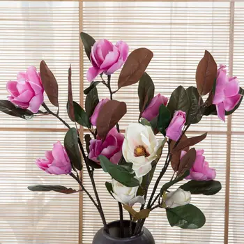 3Heads Dirbtinis Magnolia Gėlių filialas balto plastiko flores 