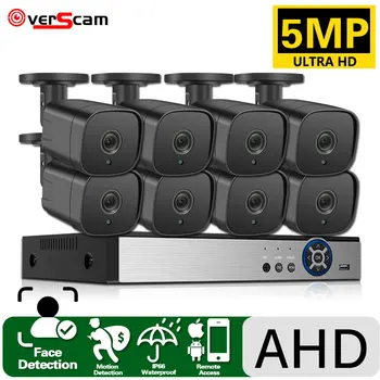 5MP HD HAINAUT Kamera, Vaizdo Stebėjimo sistemos Sistema, DVR 8CH Rinkinys Veido Detction Lauko CCTV Kit P2P Namų Saugumo kamerų Sistema, Nustatyti XMEYE