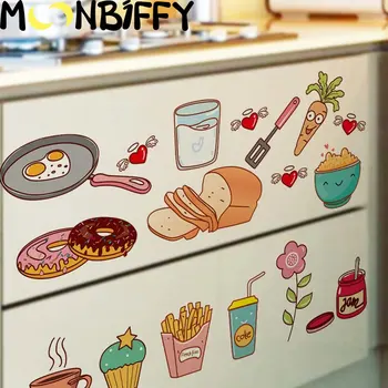 Animacinių Filmų Virtuvės Šaldytuvo Dureles Lipdukai Dekoratyviniai Lipdukai Maisto Vaisių Nuimamas Siena Lipdukas Lipdukai Ant Sienos