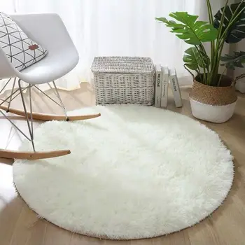 Apvalus kilimas kabantys krepšelį pagalvėlė miegamojo lovos antklodė kėdė antklodė kabinti kėdė Pliušinis pasukama kėdė grindų kilimėlis