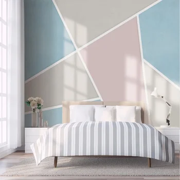 Custom modernus minimalistinio 3D geometrinių spalvų smiltainio mozaika TV, sofa fono sienos miegamojo kambarį freskos