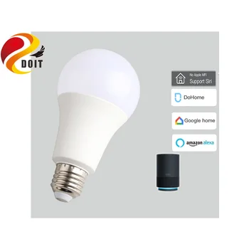 DoHome E27 Smart LED Lemputė Su Valdikliu 16 Mln. Spalvų 8W 4-RGBW Balso Nuotolinio Valdymo Tamsos Parama 