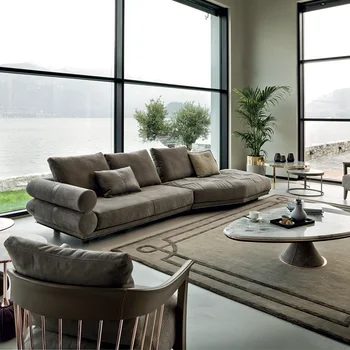 Italijos Longhi sofa italijos šviesos prabanga post-modernus importuotų matinio odos kambarį vila tris-asmuo, karieta baldai