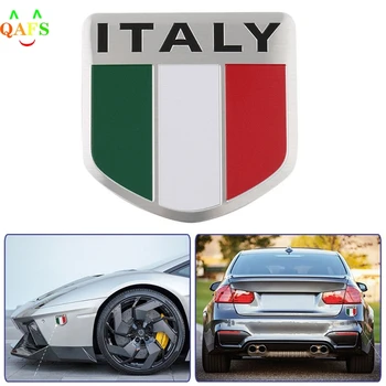 Karšto pardavimo 3D Aliuminio Italijos automobilių Lipdukas Auto Ženklelis Decal Italijos Vėliava Automobilių optikos reikmenys Emblema lipdukai