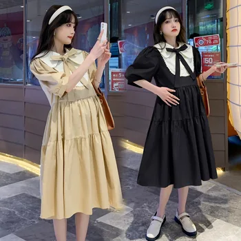 lolita dress mokyklų Suknelės Saldus Mielas Sluoksniuotos Rankovėmis Preppy Japonijos Ilgas Sijonas Lolita Komplektus Elegantiška Vintage Suknelė