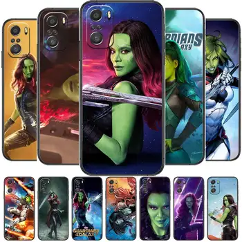 Marvel keršytojas Gamora Telefoną Atveju xiaomi redmi 11 pro Lite Ultra 10 9 8 SUMAIŠYKITE 4 KARTUS 10T Juoda Padengti Silikono Atgal Prett