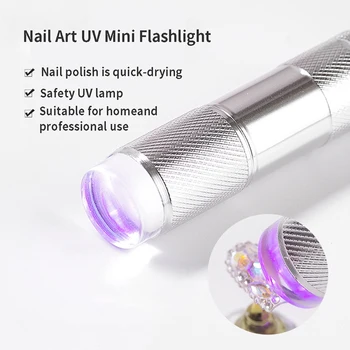 Nagų Dailės UV Mini Žibintuvėlis su stamper Nešiojamų Silikono Handheld LED Šviesos Nagai lenkų Džiovintuvas Quick Dry Manikiūro Lempa 1 Vnt