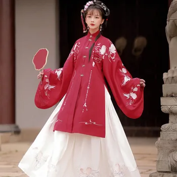 Naujas Atvykimo Originalus Lady Kinų Stiliaus Siuvinėjimų Hanfu Suknelė Moterims Rytų Tradicinės Senovės Kostiumas Veiklos Sijonas