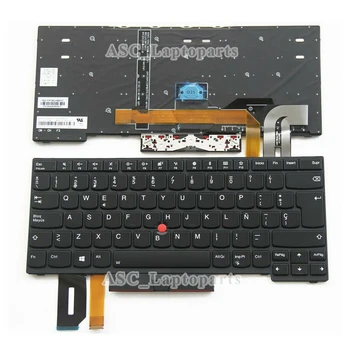 Naujas ispanų Teclado Klaviatūra Lenovo Thinkpad T14 Gen 2 2021 ( 20W0 20W1) su APŠVIETIMU, Juodas Rėmelis, Juoda