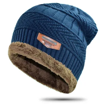Nauji vyriški megztas juodas slidinėjimo kepurės žiemą, Rudenį, skrybėlių mados Storas šiltas skrybėlę dangtelis variklio Dangčio Skullies Kepuraitė Minkštas Megzti Beanies Medvilnės