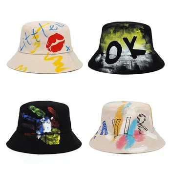 Naujų Kūrybinių Grafiti Kibiro Kepurę Gatvės Mados Panamos Skrybėlės Moterims, Žvejo Kepurė Vyrams Hip-Hop Kepurės Muts Skrybėlę Cappello Donna