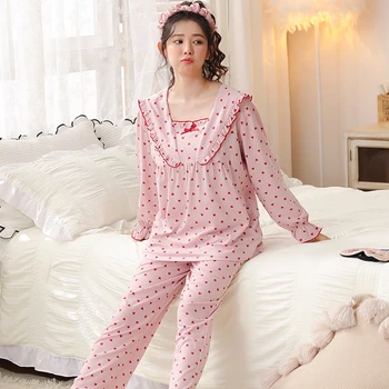 Pavasarį ir Rudenį Moterų Pižama ilgomis Rankovėmis Nustatyti Modalinis Laisvalaikio Moterų Sleepwear M-4XL naktiniai drabužiai