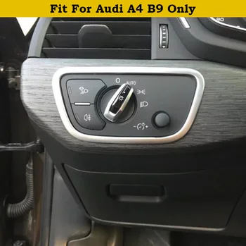 Priedai Audi A4 B9 Sedanas Avant Allroad Quattro 2016 - 2019 M. Priekiniai Žibintai, Lempos Jungiklio Mygtuką, Liejimo Padengti Rinkinys Apdaila