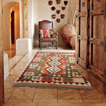 Taškas kilim Rose kilimai runner kilimas kambaryje grindų apdaila Derliaus Modernizmo geometrinis Vilnos Kilimas Kilimas