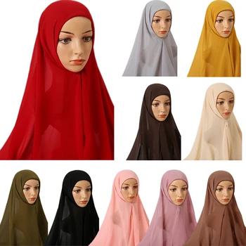 Vienas Gabalas Amira Momentinių Hijab Moterų Musulmonų Šifono Underscarf Bžūp Turbaną Šydas, Galvos Apdangalai, Islamo Tvarstis Variklio Dangčio Hijabs Malaizijos