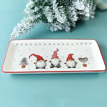 Šiaurės stačiakampio formos Kalėdų Dovana, keramikos, plokštieji virtuvės indai iškilumo seklių plokštė kūrybos vakarų kepsnys plokštė
