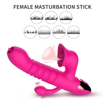 Žodžiu Lyžis Klitorį Stimuliuoja Masturbuotis, Vibratorius, Sekso Žaislai, Teleskopiniai Kalba Dildo Makšties Vibratorius Massager Moterų ZD0330