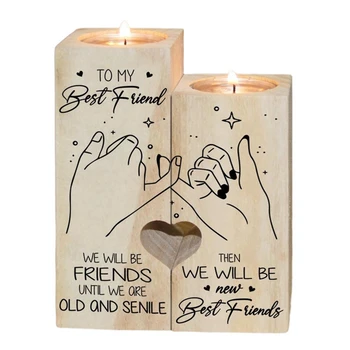 Žvakidės-Dovanos Geriausi Draugai, Širdies Formos Žvakidės, Geriausias Draugas, Žvakės, Gimtadienio Dovanos, Namų Dekoracijos